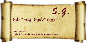 Sárdy Gyöngyi névjegykártya